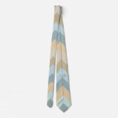 Blaue Creme - Zickzack Streifen Krawatte (Rückseite)