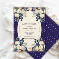 Blaue & cremefarbene Punkte Blumen Elegante Babypa