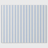 Blaue & cremefarbene Streifen Geschenkpapier (Flach)
