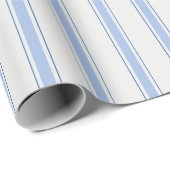 Blaue & cremefarbene Streifen Geschenkpapier (Rolleneckpunkt)