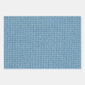 Blaue Crochet Garn Muster Geschenkpapier Set (Vorderseite 3)