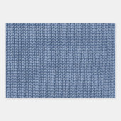 Blaue Crochet Garn Muster Geschenkpapier Set (Vorderseite 2)