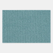 Blaue Crochet Garn Muster Geschenkpapier Set (Vorderseite)