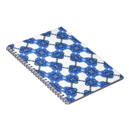 Blaue Crossweaver-Blume Notizblock (Rechte Seite)
