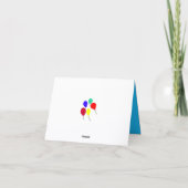 Blaue Cupcake-Balloons Geburtstags-Dankeschön Karte (Rückseite)