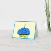 Blaue Cupcake-Balloons Geburtstags-Dankeschön Karte (Vorderseite)