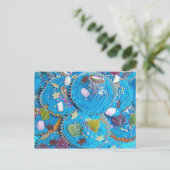 Blaue Cupcakes Postkarte (Stehend Vorderseite)