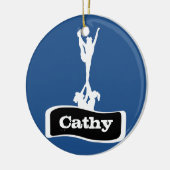 Blaue Customizeable Keramik Ornament (Links)