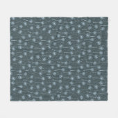 Blaue cyan-bohemian Löwenzahn Muster Fleecedecke (Vorderseite (Horizontal))
