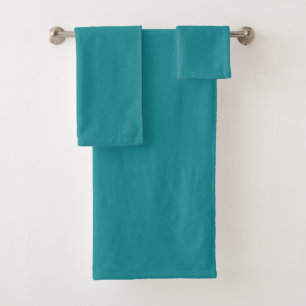 Blaue Cyan Teal Türkis Frühlingszeit Einfarbig Badhandtuch Set