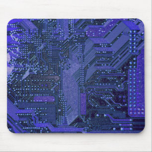 Blaue Cyber-Schaltplatine Tech-Elektronik Mousepad