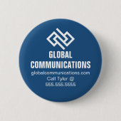 Blaue Cyber-Technologie-Computerfirma Custom Button (Vorderseite)