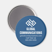 Blaue Cyber-Technologie-Computerfirma Custom Magnet (Vorderseite/Rückseite)