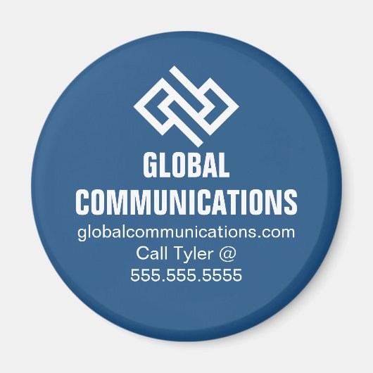 Blaue Cyber-Technologie-Computerfirma Custom Magnet (Vorne)