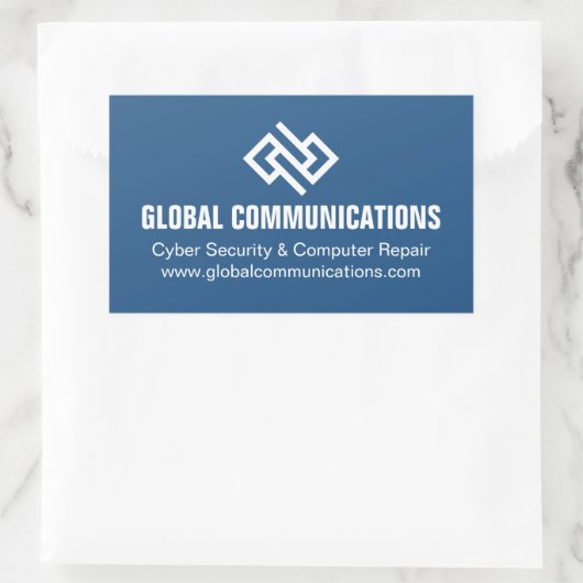 Blaue Cyber-Technologie-Computerfirma Custom Rechteckiger Aufkleber (Tasche)