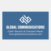 Blaue Cyber-Technologie-Computerfirma Custom Rechteckiger Aufkleber (Vorderseite)