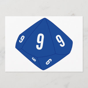 Blaue D10-Tischnummernkarte Einladung