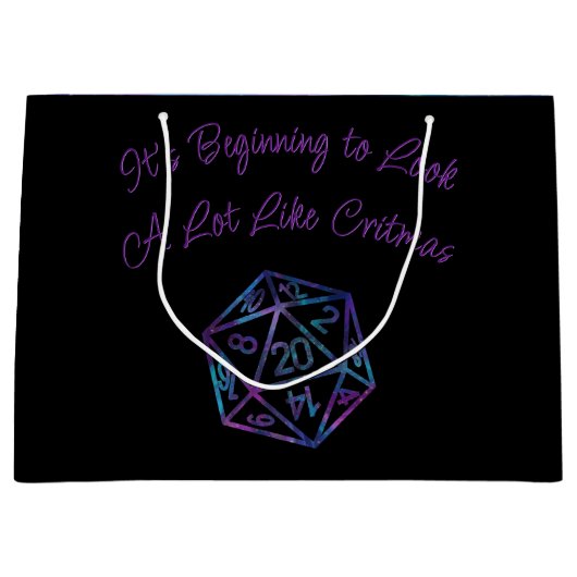 Blaue D20-Kriterien | RPG Fantasy Tabletop Gamer D Große Geschenktüte (Vorderseite)