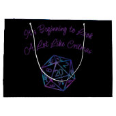 Blaue D20-Kriterien | RPG Fantasy Tabletop Gamer D Große Geschenktüte (Rückseite)