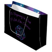 Blaue D20-Kriterien | RPG Fantasy Tabletop Gamer D Große Geschenktüte (Vorderseite Schrägansicht)