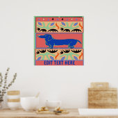 Blaue Dackel Abstrakt Fauvismus Poster (Küche)
