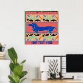 Blaue Dackel Abstrakt Fauvismus Poster (Heimbüro)