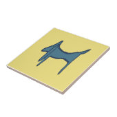 Blaue Dackel Abstrakt Fliese (Seite)