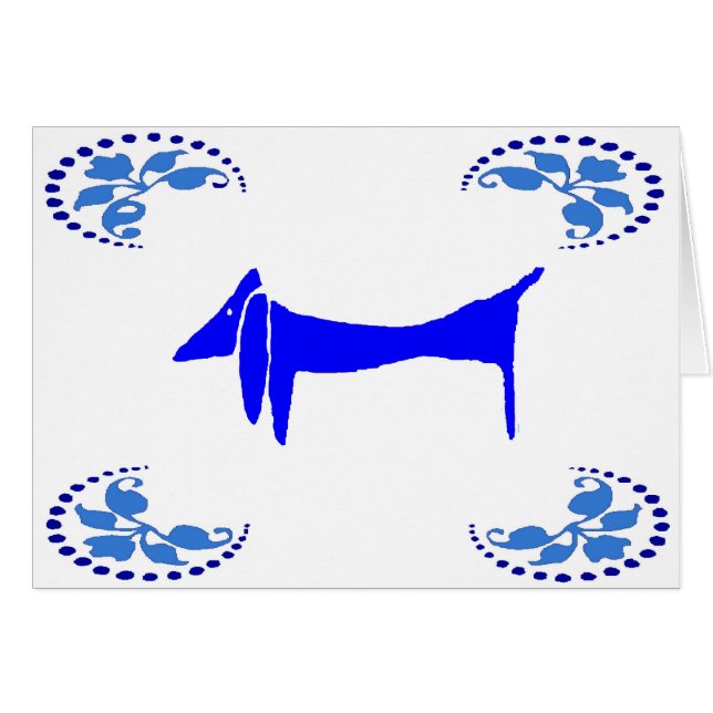 Blaue Dackel Abstrakte Hunde (Vorderseite (Horizontal))