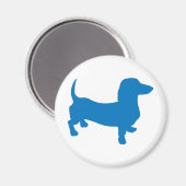 Blaue Dackel, Dackel Magnet (Vorderseite/Rückseite)