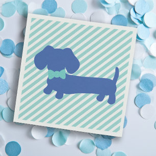 Blaue Dackel Geburtstagsparty Babyduschen Serviette