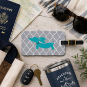 Blaue Dackel Gepäcktasche - Geschenk Gepäckanhänger