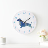 Blaue Dackel Große Wanduhr (Zuhause)