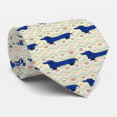 Blaue Dackel Krawatte (Gerollt)