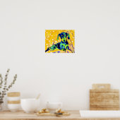 blaue Dackel Poster (Küche)