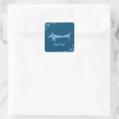 Blaue Dackel, Text hinzufügen, Aufkleber (Tasche)