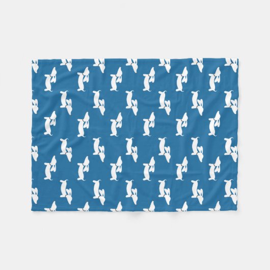 Blaue Dackeln Tanzen Fleece Dackel Schuppen (Vorderseite (Horizontal))