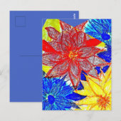 Blaue Dahlie  Postkarte (Vorne/Hinten)