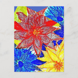 Blaue Dahlie  Postkarte
