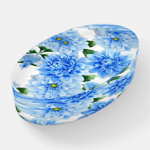 Blaue Dahlienwatercolor-Blumen Briefbeschwerer