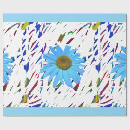 Blaue Daisy-Abstrakt-Grafik-Geschenkpapier Geschenkpapier