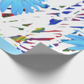 Blaue Daisy-Abstrakt-Grafik-Geschenkpapier Geschenkpapier (Ecke)
