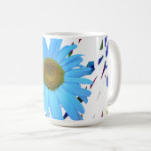 Blaue Daisy-Abstrakte Grafik-Kaffeetasse Kaffeetasse (VorderseiteRechts)