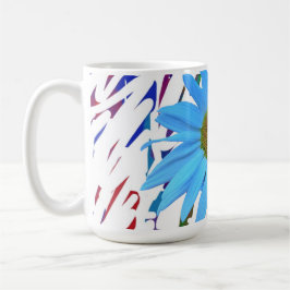 Blaue Daisy-Abstrakte Grafik-Kaffeetasse Kaffeetasse