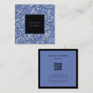 Blaue Daisy Moderne Trendige Blume Florist Quadratische Visitenkarte