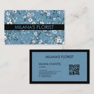 Blaue Daisy Moderne Trendige Blume Florist Visitenkarte