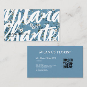 Blaue Daisy Moderne Trendige Blume Florist Visitenkarte