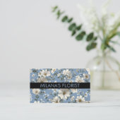 Blaue Daisy Moderne Trendige Blume Florist Visitenkarte (Stehend Vorderseite)