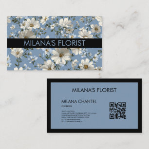 Blaue Daisy Moderne Trendige Blume Florist Visitenkarte