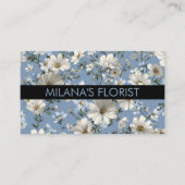 Blaue Daisy Moderne Trendige Blume Florist Visitenkarte (Vorderseite)