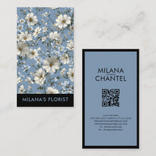 Blaue Daisy Moderne Trendige Blume Florist Visitenkarte